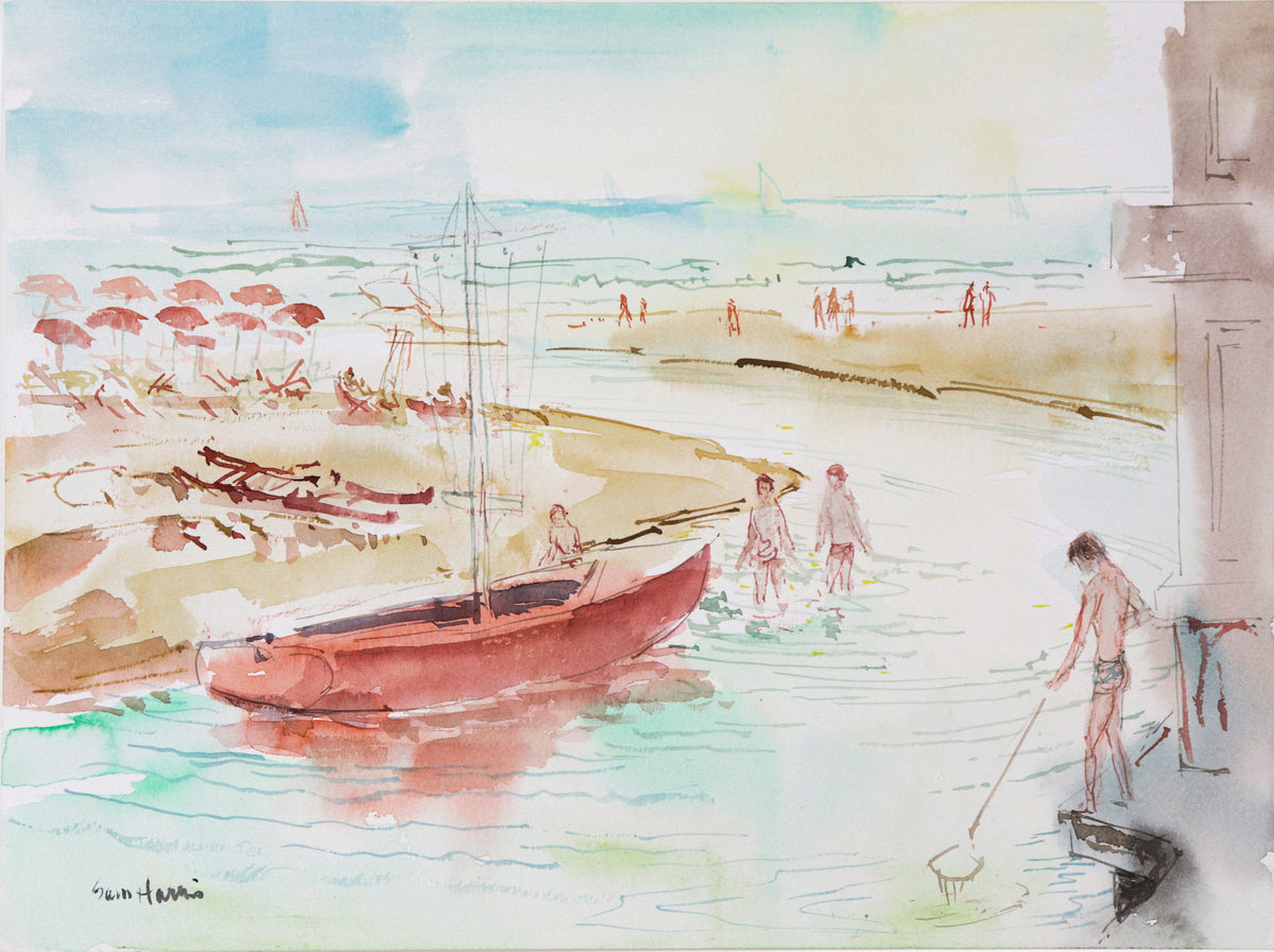 &lt;I&gt;Italian Summerscape&lt;/I&gt; &lt;br&gt;20th Century Watercolor&lt;br&gt;&lt;br&gt;#C2636