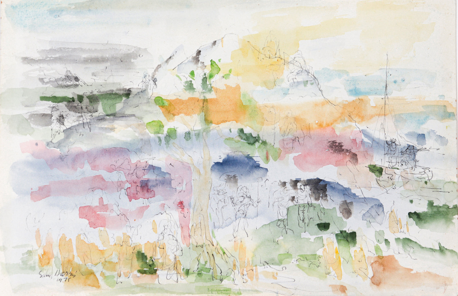 <I>Albero de la Vita</I> <br>1975 Watercolor<br><br>#C2641