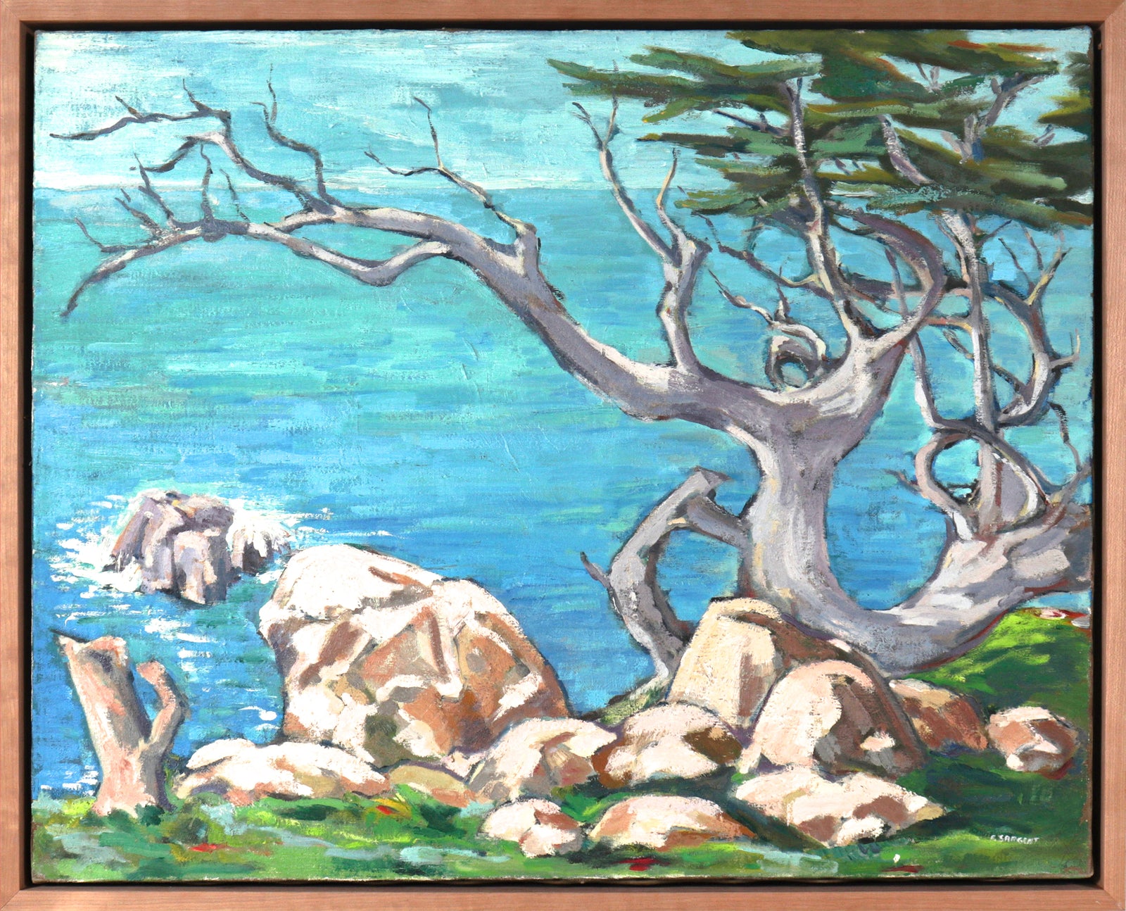 <I>Rocks - Trees (Carmel Monterey) </I> <br>20th Century Oil<br><br>#C2649