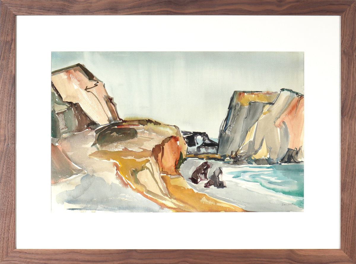 Northern California Coastal Scene&lt;br&gt;20th Century Watercolor&lt;br&gt;&lt;br&gt;#C2659