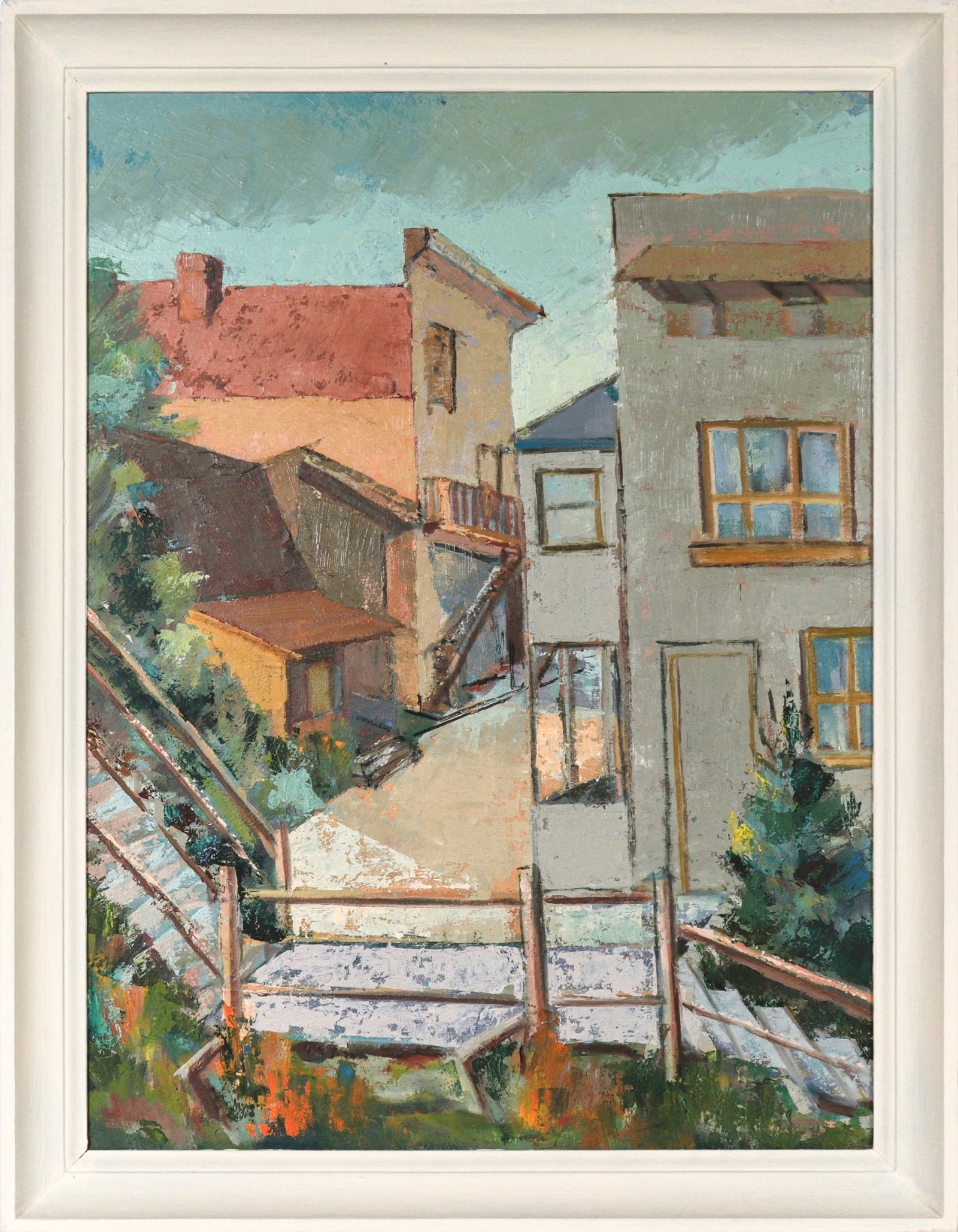 Filbert Steps at Napier Lane Scene <br>20th Century Oil <br><br>#C2671
