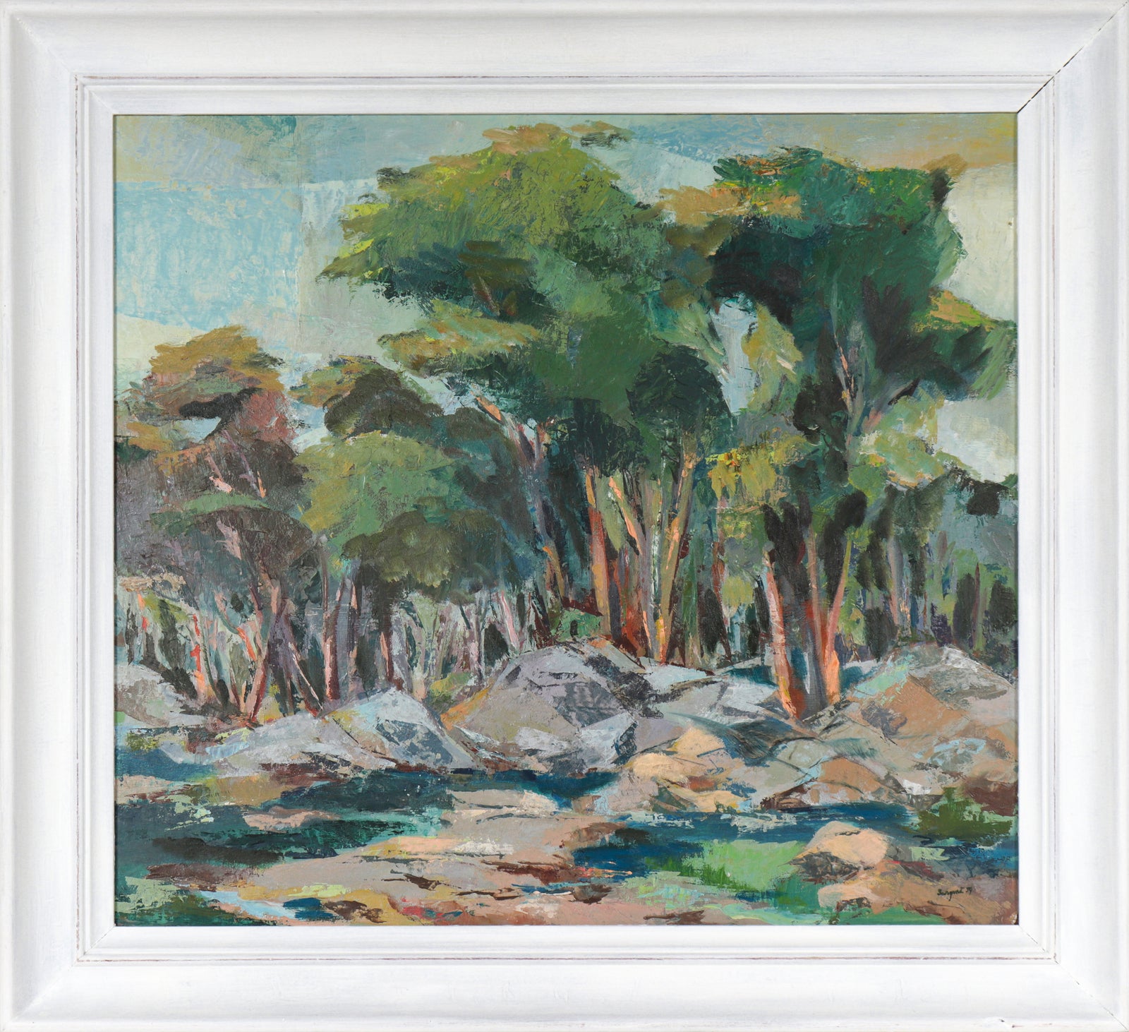 <I>Trees & Rocks</I> <br>1959 Oil<br><br>#C2696