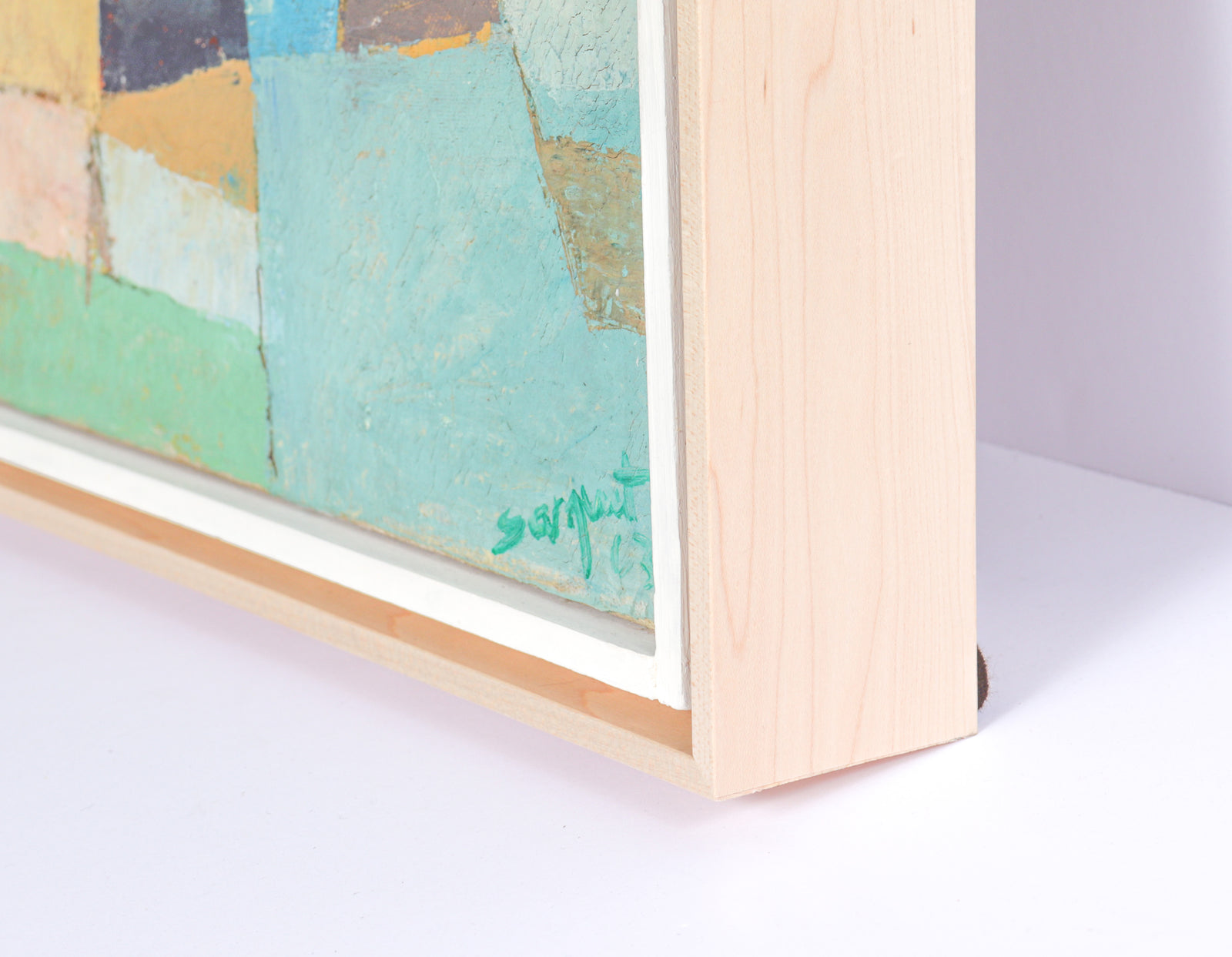 Abstracted German City Scene <br>1963 Oil<br><br>#C2716