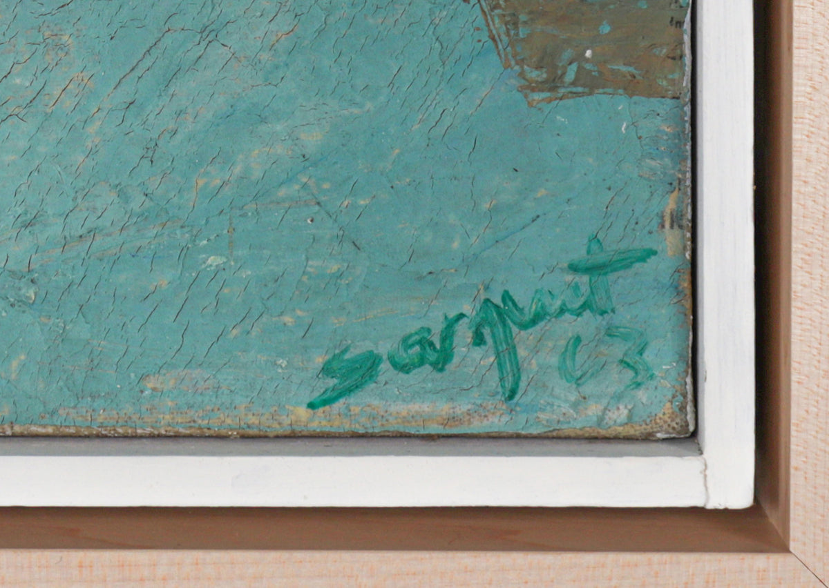 Abstracted German City Scene <br>1963 Oil<br><br>#C2716