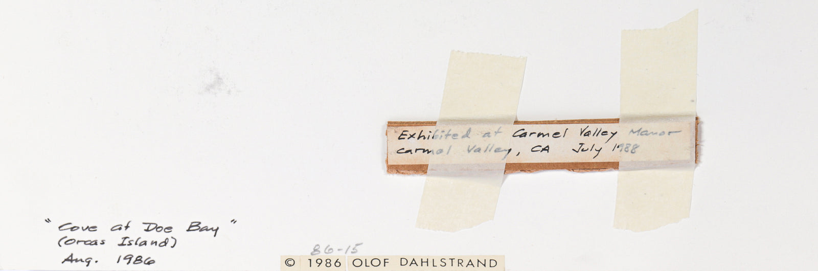 <I>Cove at Doe Bay (Orcas Island)</I> <br>1986 Graphite<br><br>#C2739