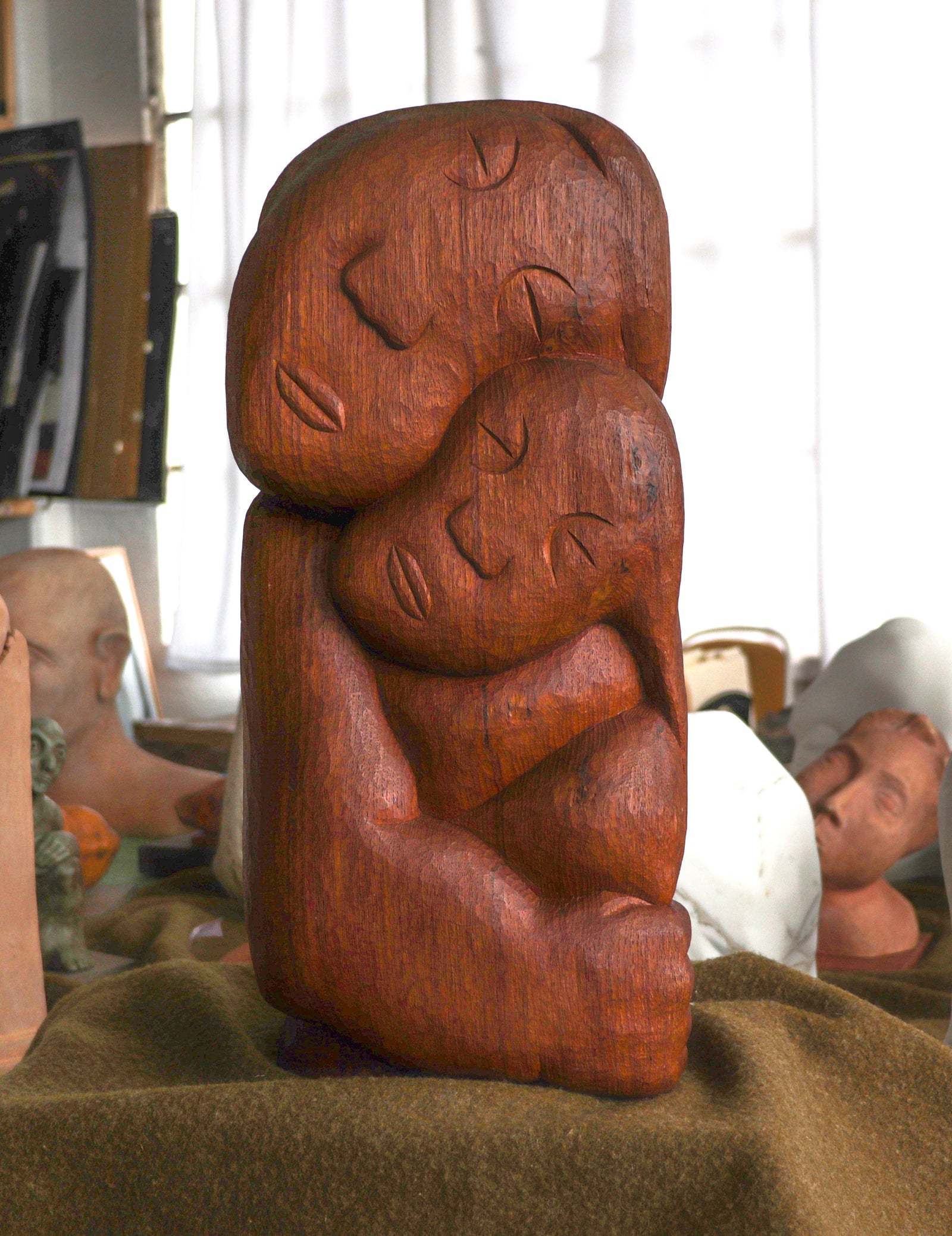 Embracing Figures I <br>20th Century Carved Wood<br><br>#C2862