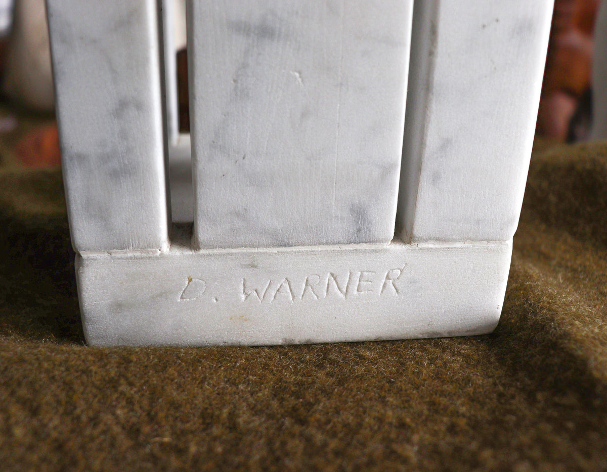 Geometric Architectural Sculpture <br>20th Century Carrara Marble<br><br>#C2866