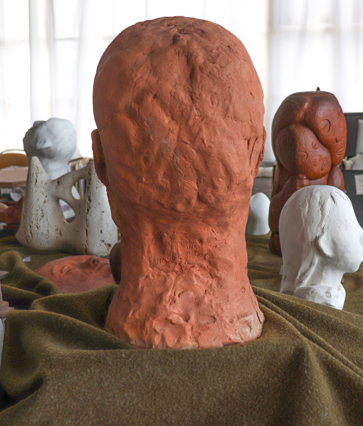 Large Hand-Sculpted Bust<br>20th Century Sculpture<br><br>#C2877