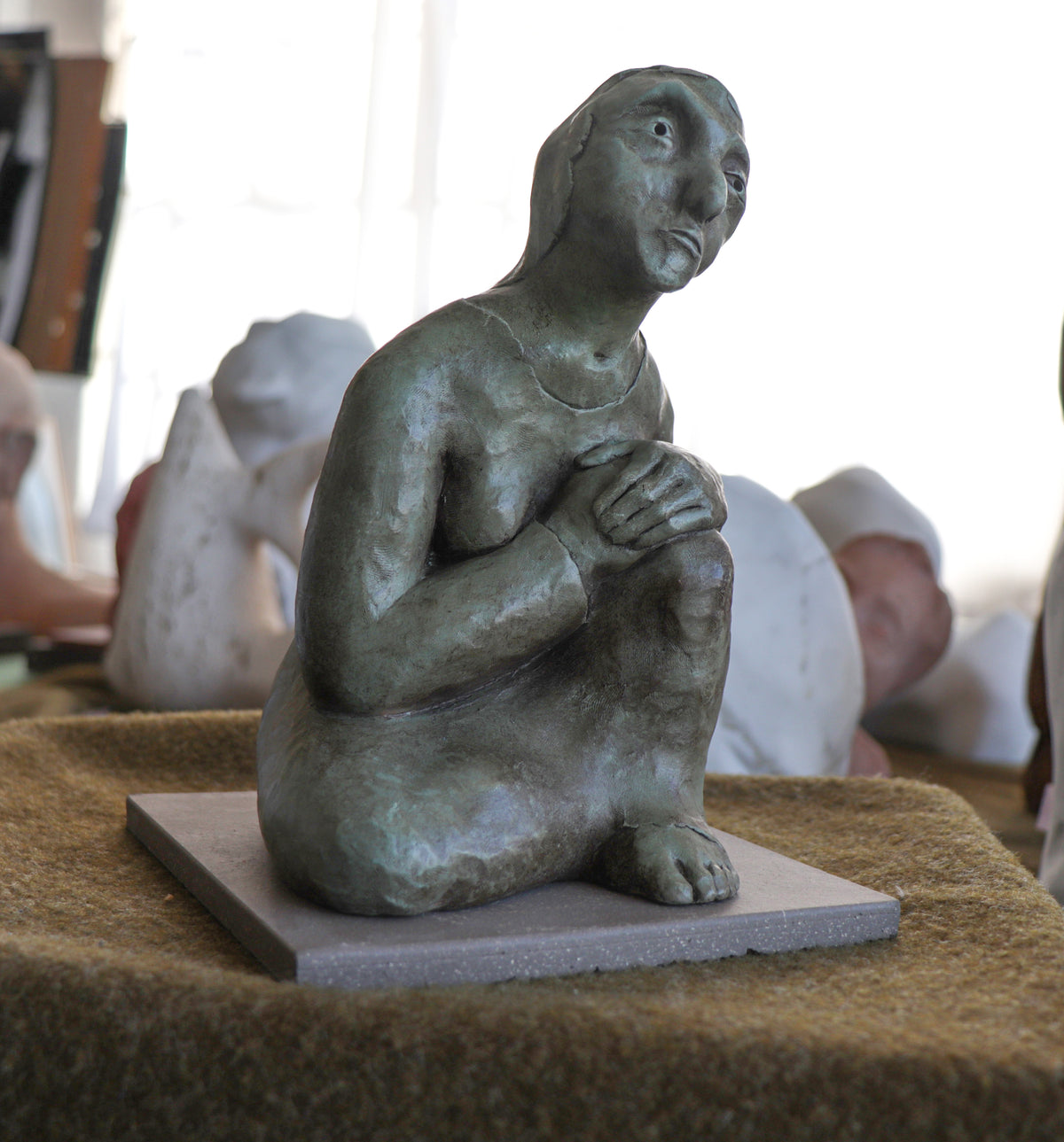 Seated Clay Figure &lt;br&gt;20th Century Sculpture &lt;br&gt;&lt;br&gt;#C2924