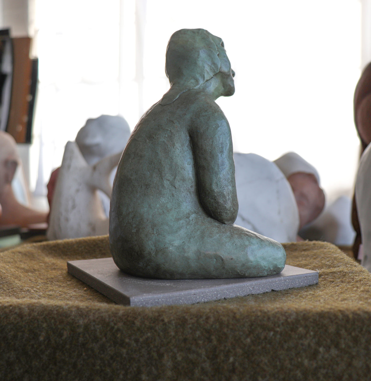 Seated Clay Figure <br>20th Century Sculpture <br><br>#C2924