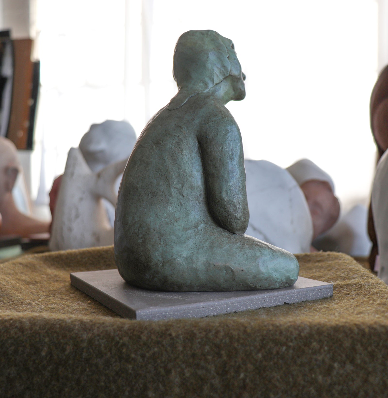 Seated Clay Figure <br>20th Century Sculpture <br><br>#C2924
