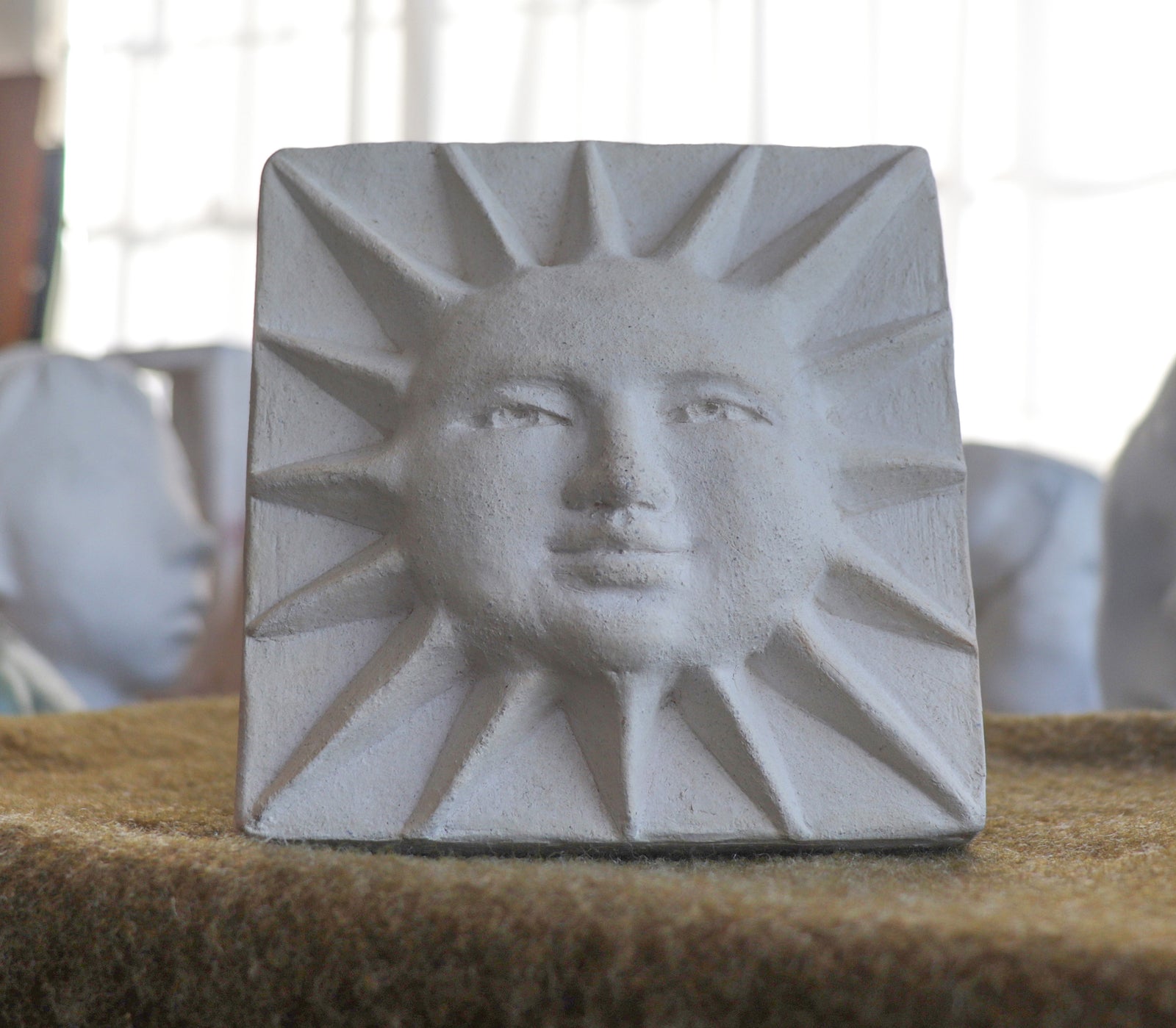 Angular Sun Tile<br>20th Century Terracotta Sculpture<br><br>#C2952