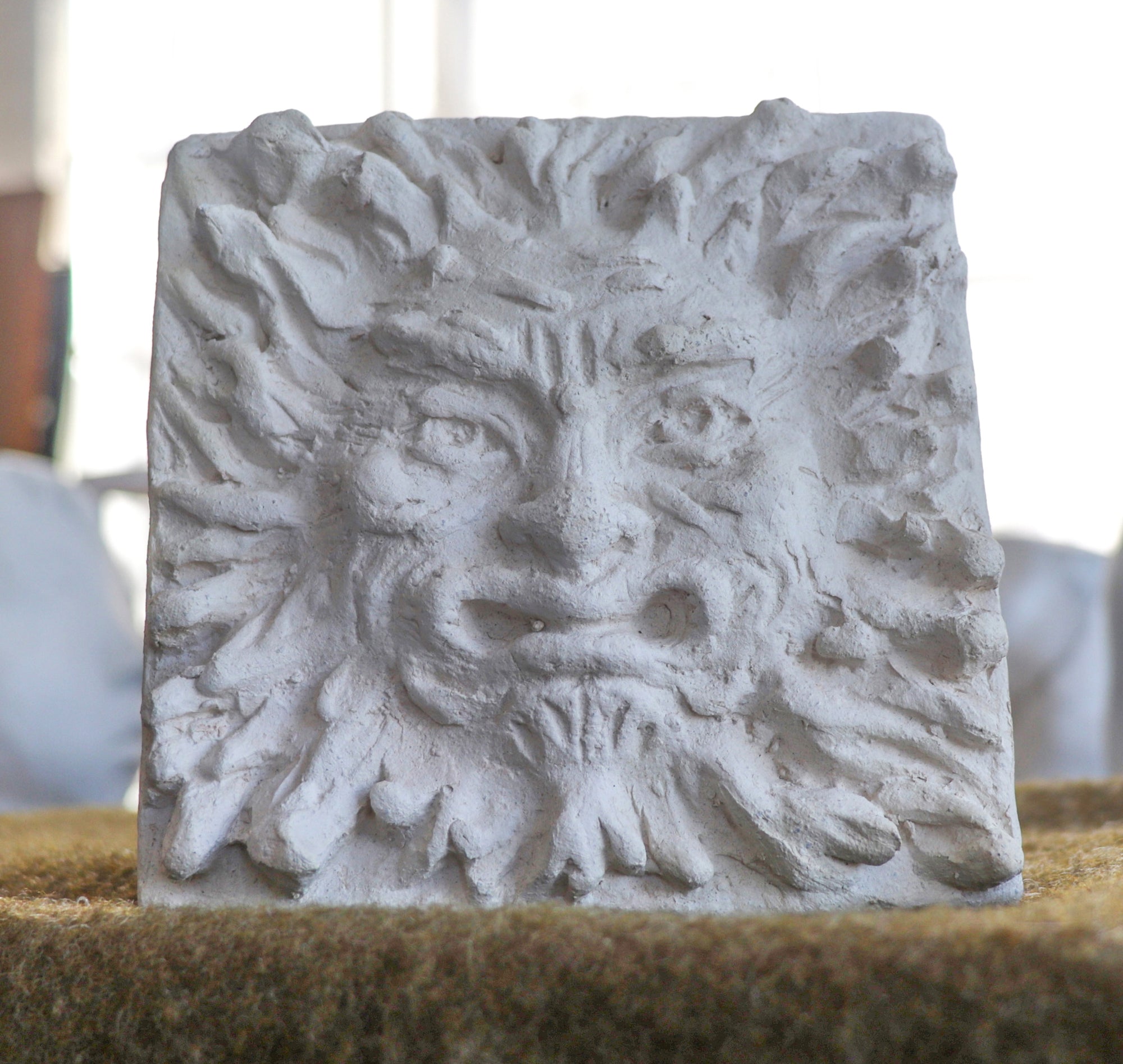 Grinning Sun <br>Late 20th Century Clay Tile <br><br>#C2957