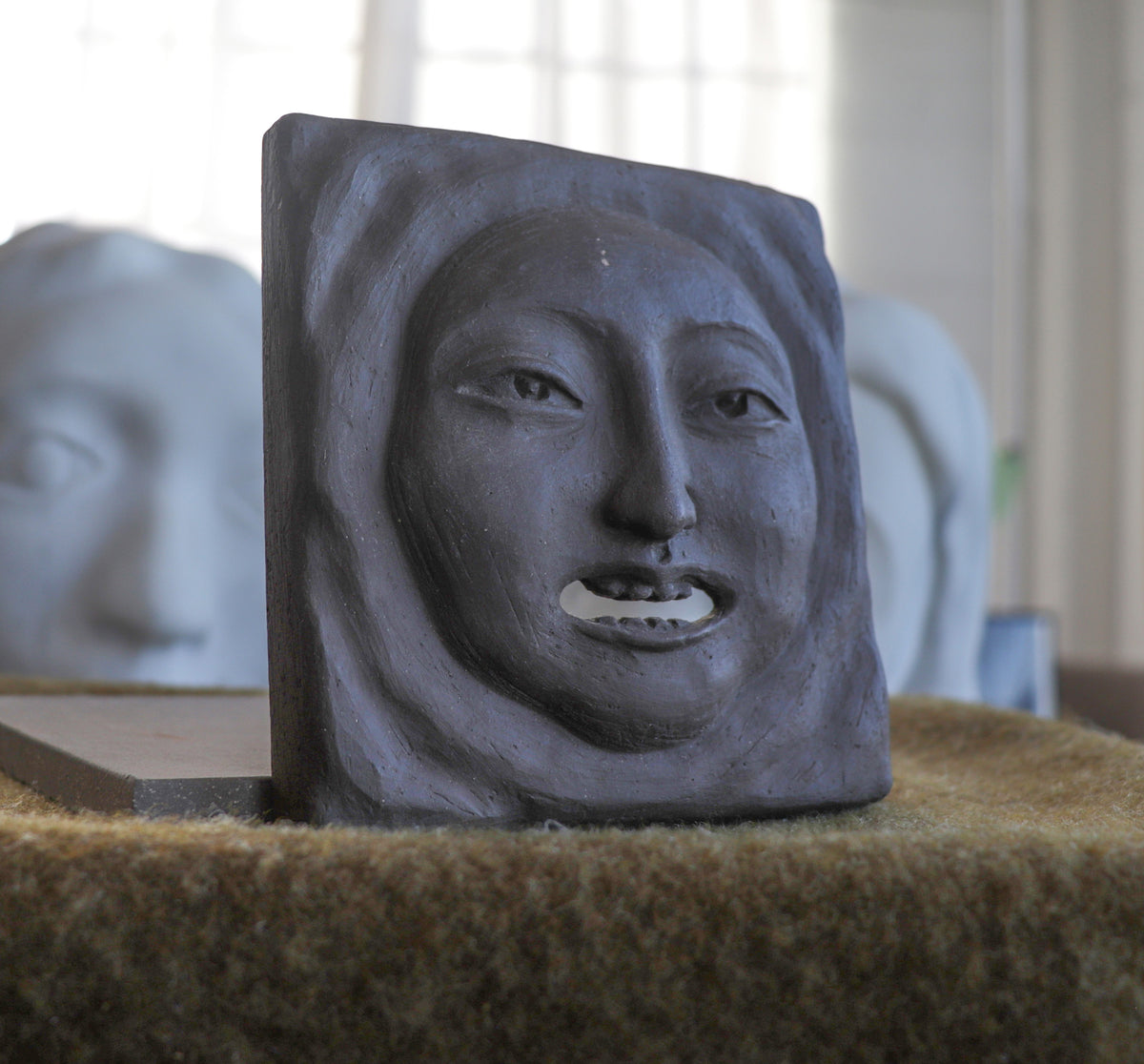 Amiable Face Tile<br>20th Century Sculpture<br><br>#C2963