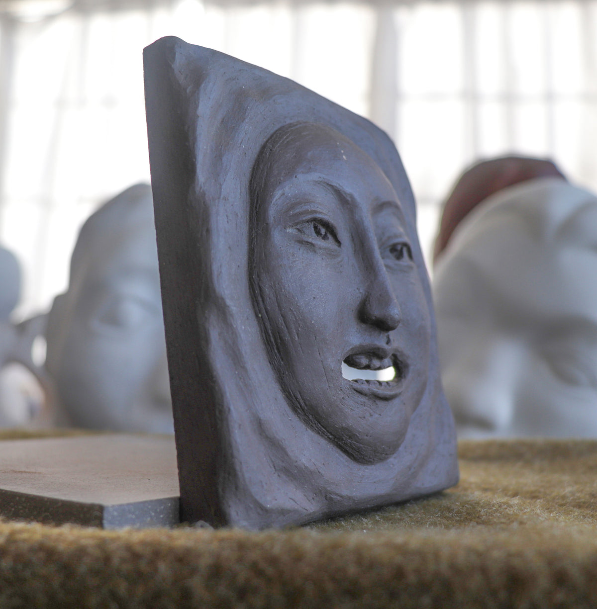 Amiable Face Tile<br>20th Century Sculpture<br><br>#C2963
