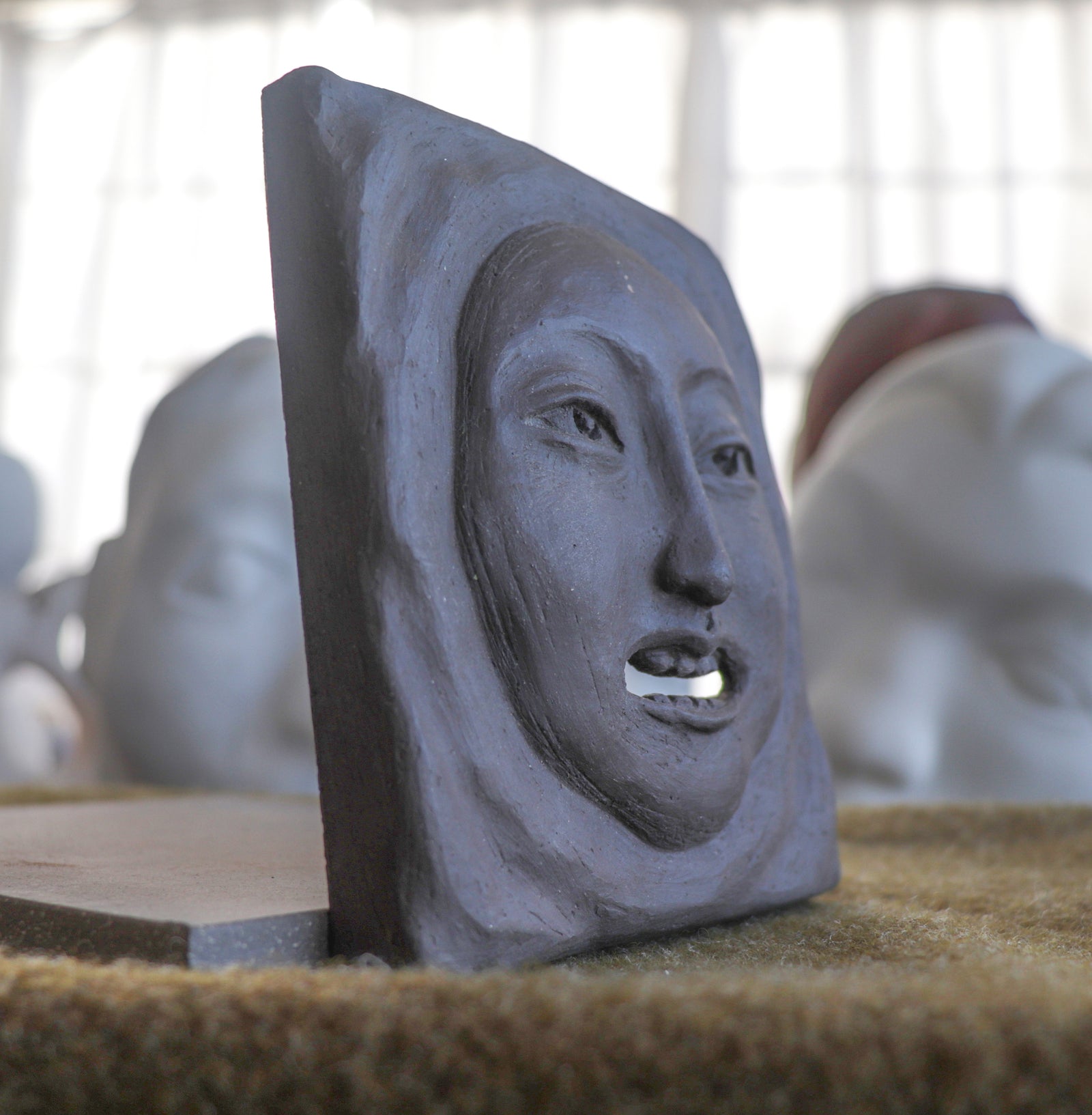 Amiable Face Tile<br>20th Century Sculpture<br><br>#C2963