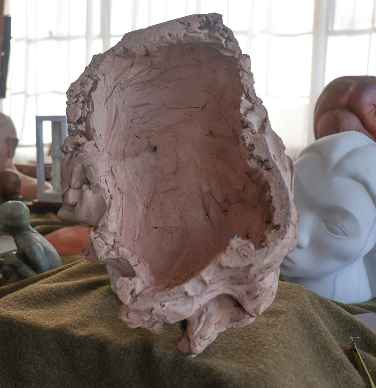 Bearded Man <br>20th Century Clay Sculpture <br><br>#C2975