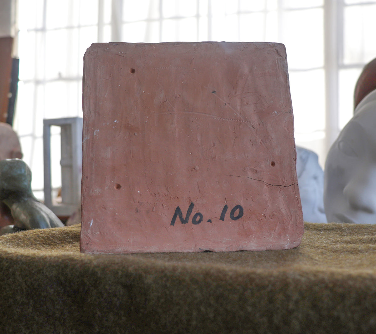 Curled Resting Figure <br>20th Century Clay Tile<br><br>#C2981