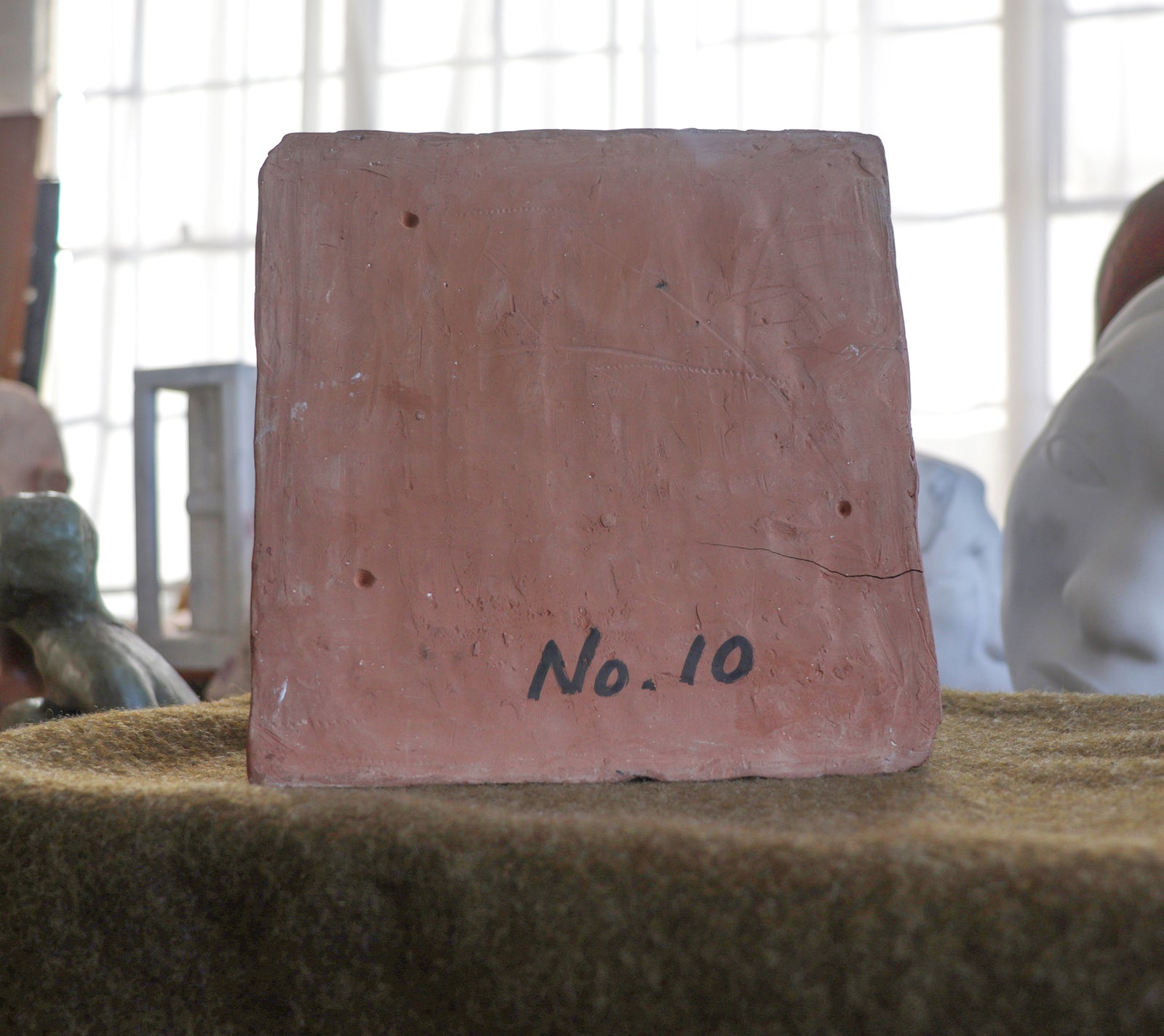 Curled Resting Figure <br>20th Century Clay Tile<br><br>#C2981