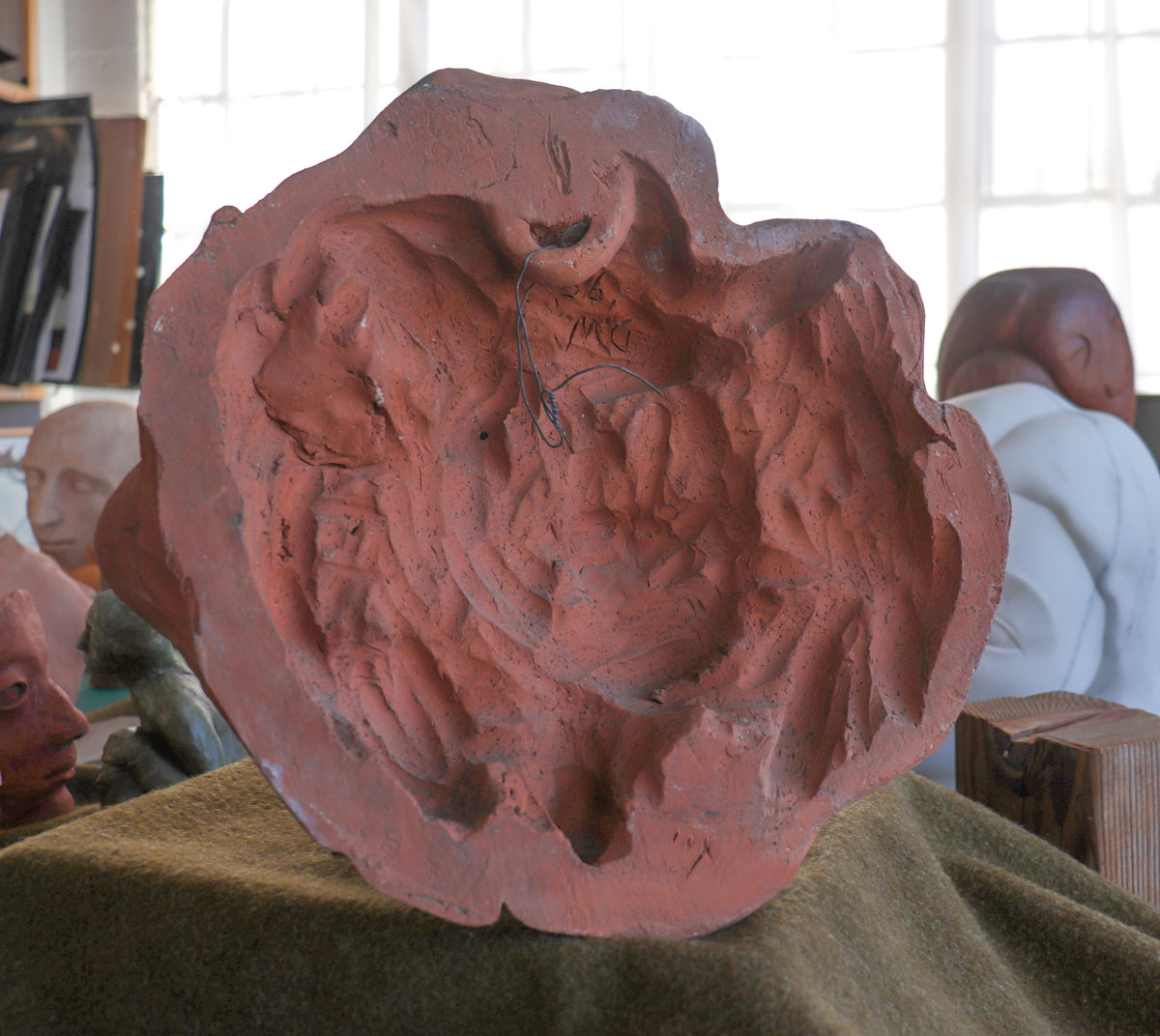 Jovial Sun Relief <br>Late 20th Century Terracotta Sculpture <br><br>#C2990