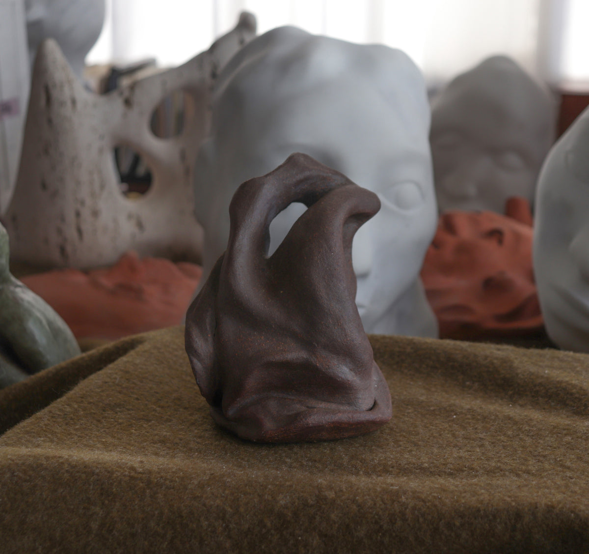 Flowing Organic Form <br>1979 Clay Sculpture <br><br>#C3000