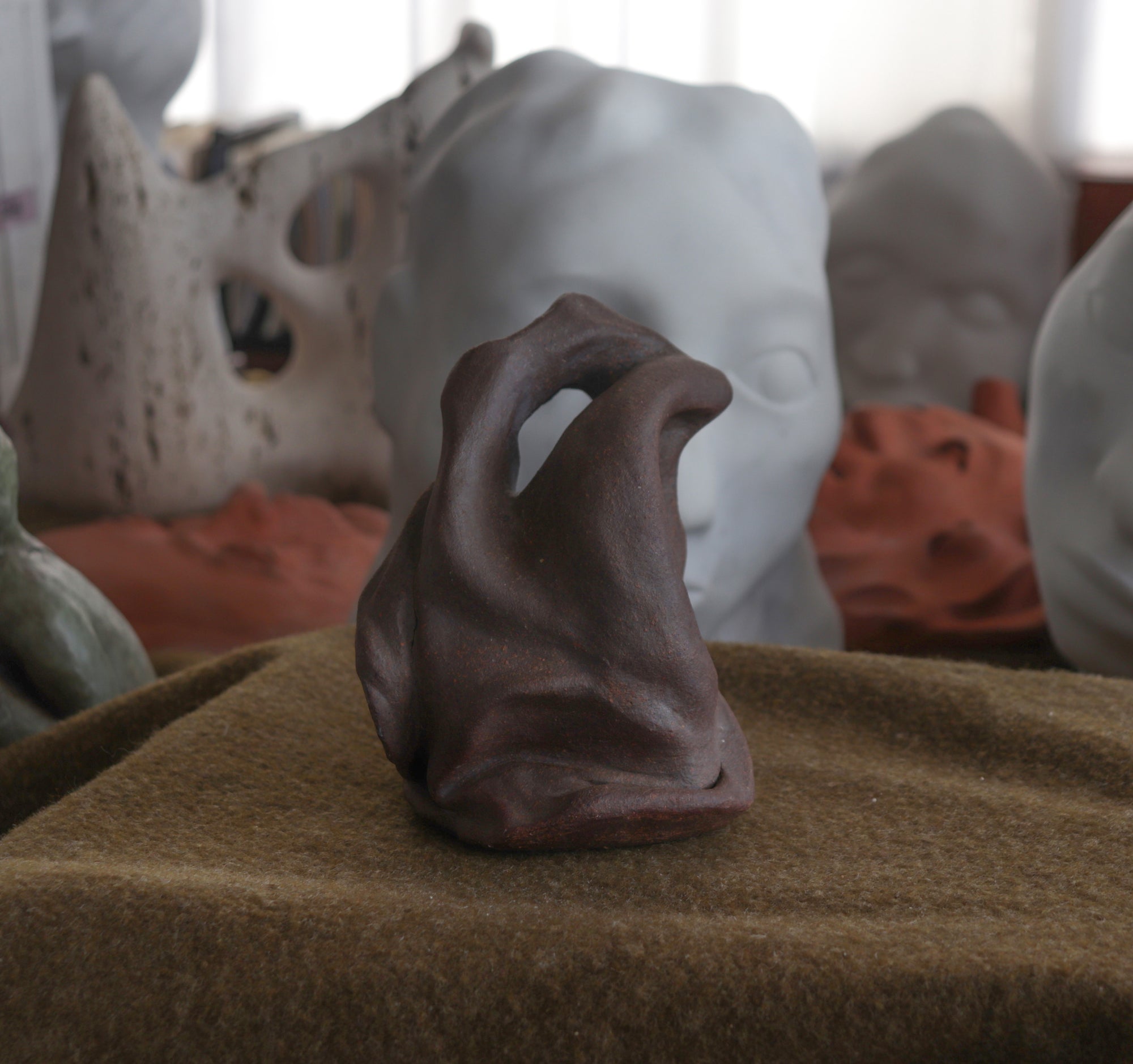 Flowing Organic Form <br>1979 Clay Sculpture <br><br>#C3000