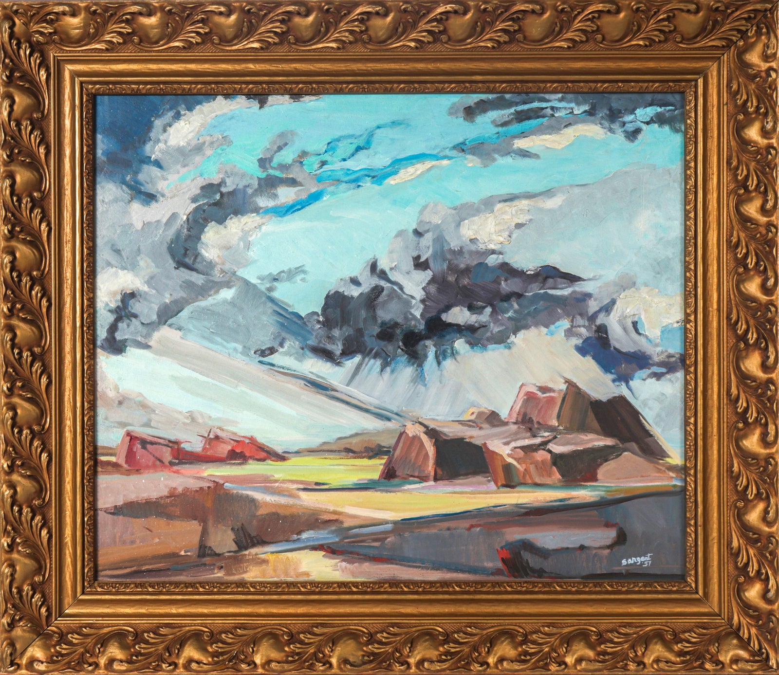 California Desert Scene<br>1957 Oil<br><br>#C3021
