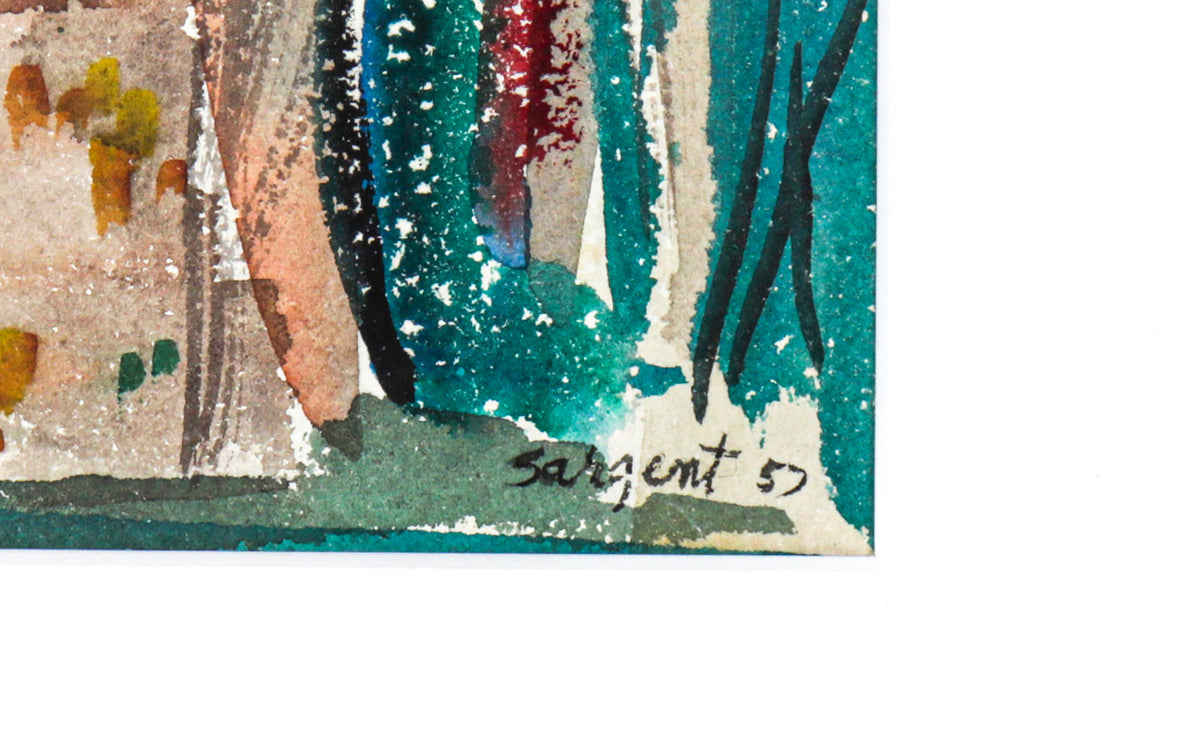 Downtown San Francisco <br>1957 Watercolor <br><br>#C3024