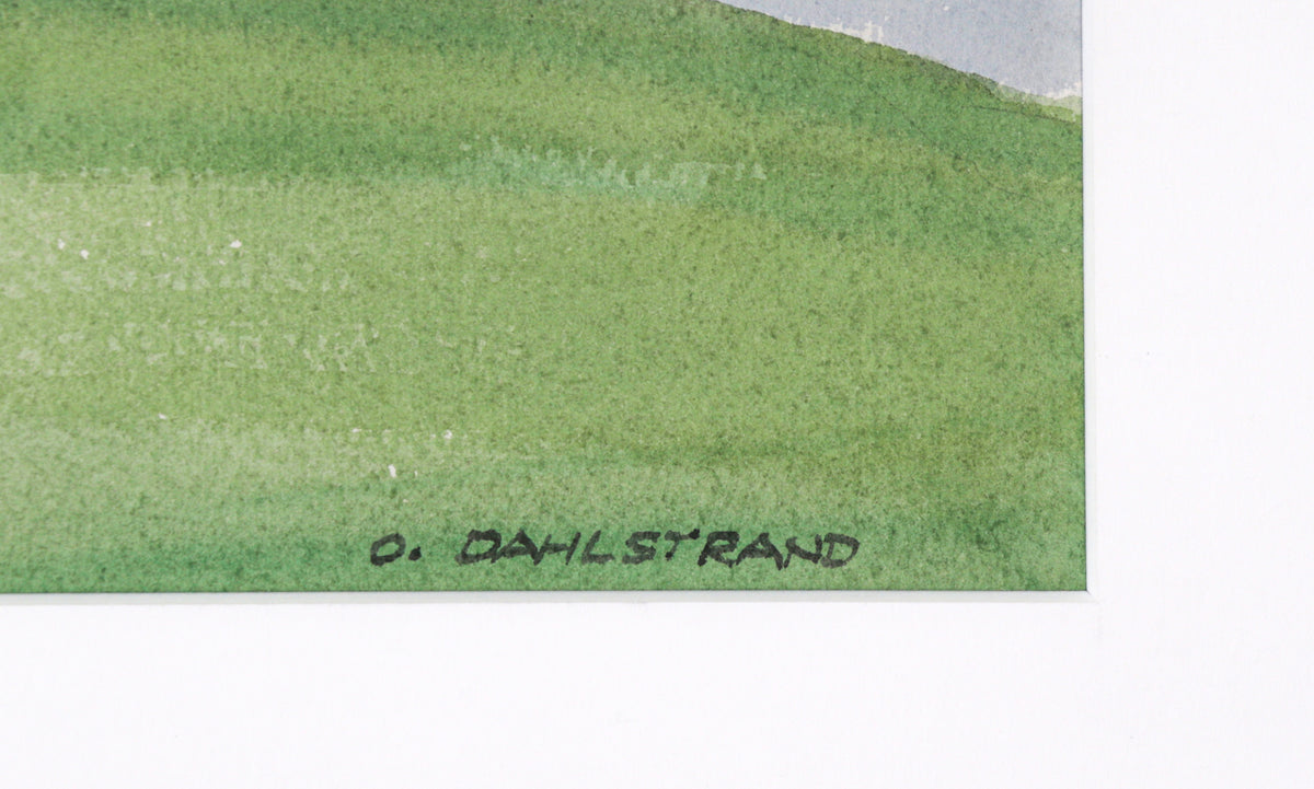 Windswept Cypress Trees<br>20th Century Watercolor<br><br>#C3037