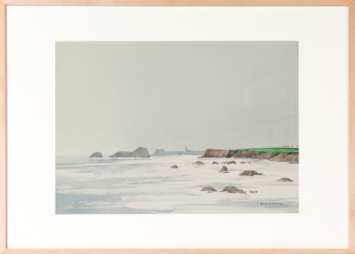 Foggy Coastline Study&lt;br&gt;20th Century Watercolor &lt;br&gt;&lt;br&gt;#C3051