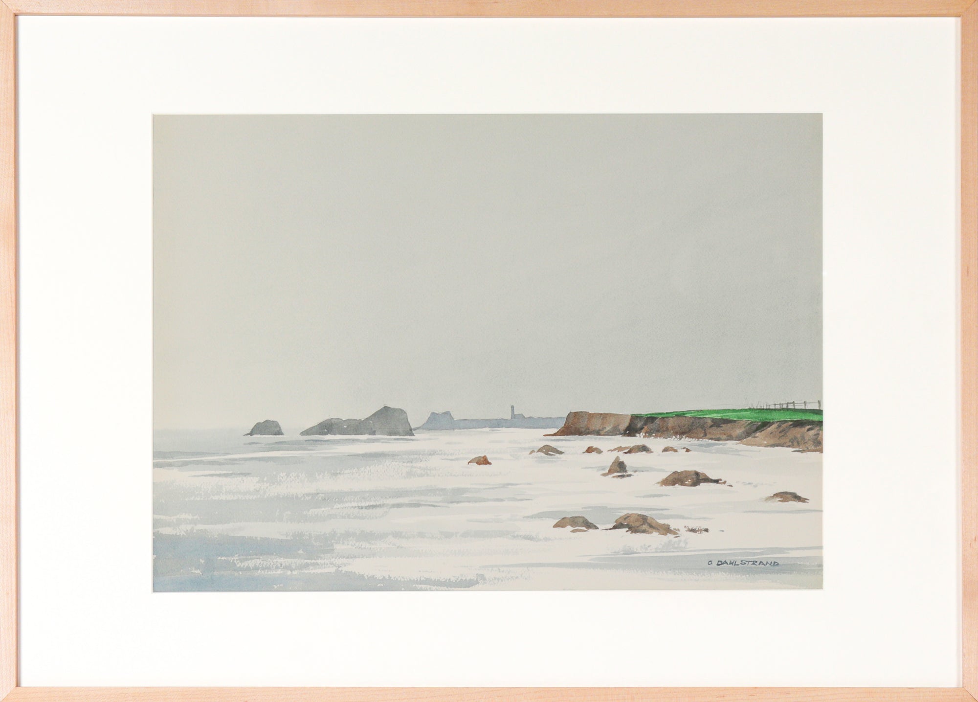 Foggy Coastline Study<br>20th Century Watercolor <br><br>#C3051
