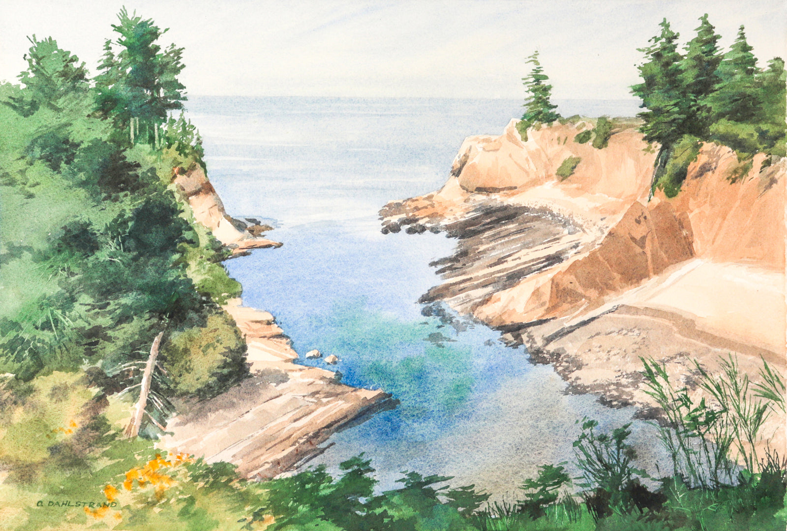 <i>Cove at Shore Aves, Oregon</i><br>1980 Watercolor<br><br>#C3110