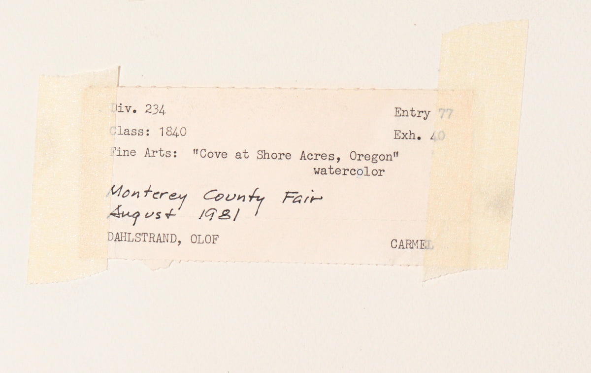 <i>Cove at Shore Aves, Oregon</i><br>1980 Watercolor<br><br>#C3110