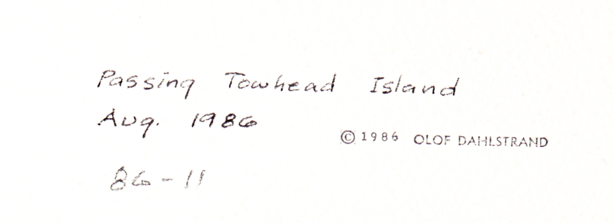 <i>Passing Towhead Island</i><br>1987 Watercolor<br><br>#C3119