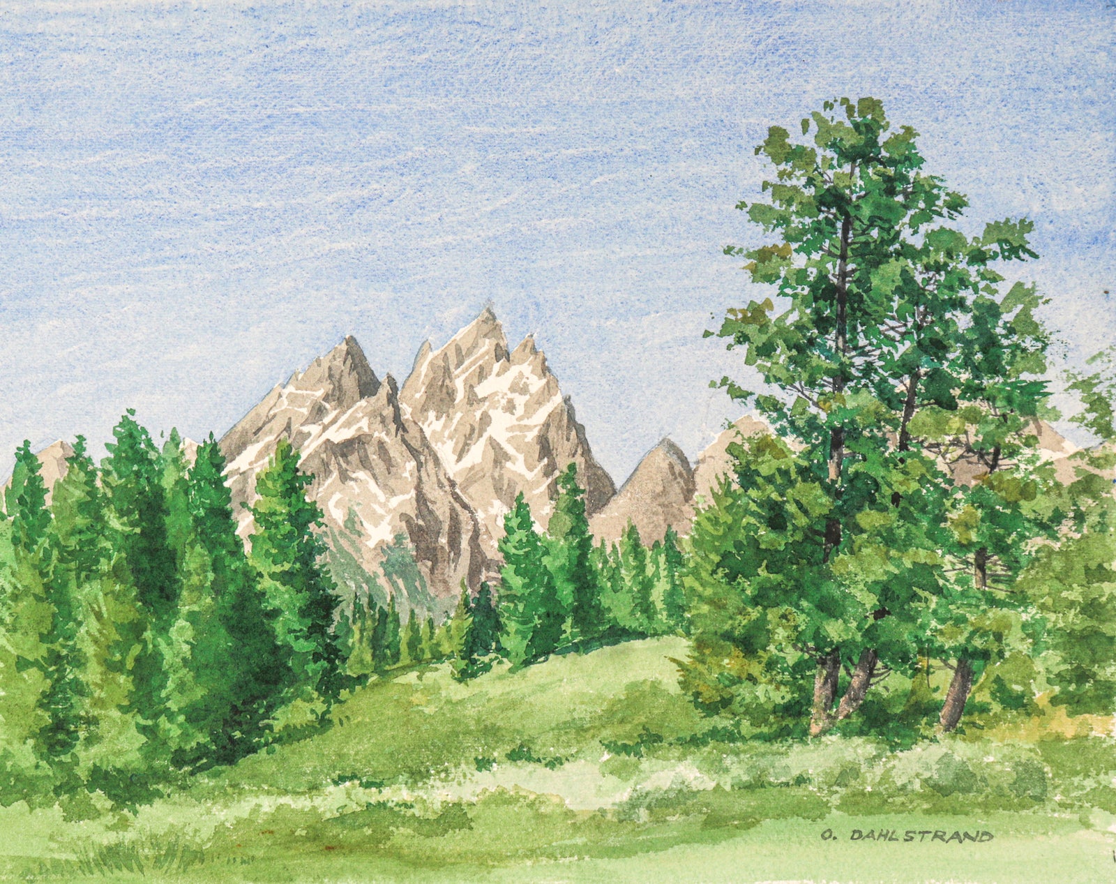 <i>Grand Tetons</i><br>1973 Watercolor<br><br>#C3127