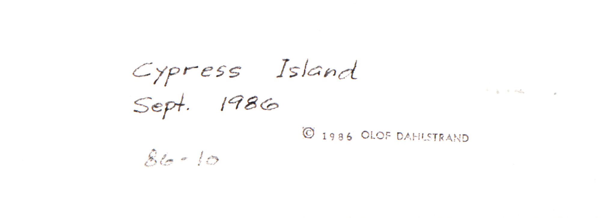 <i>Cypress Island</i><br>1986 Watercolor<br><br>#C3131