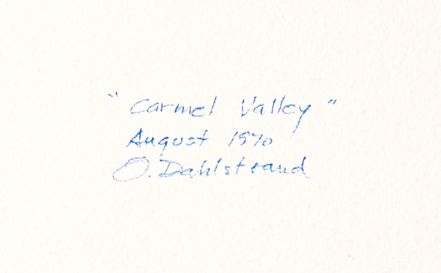<i>Carmel Valley</i><br>1970 Watercolor<br><br>#C3142