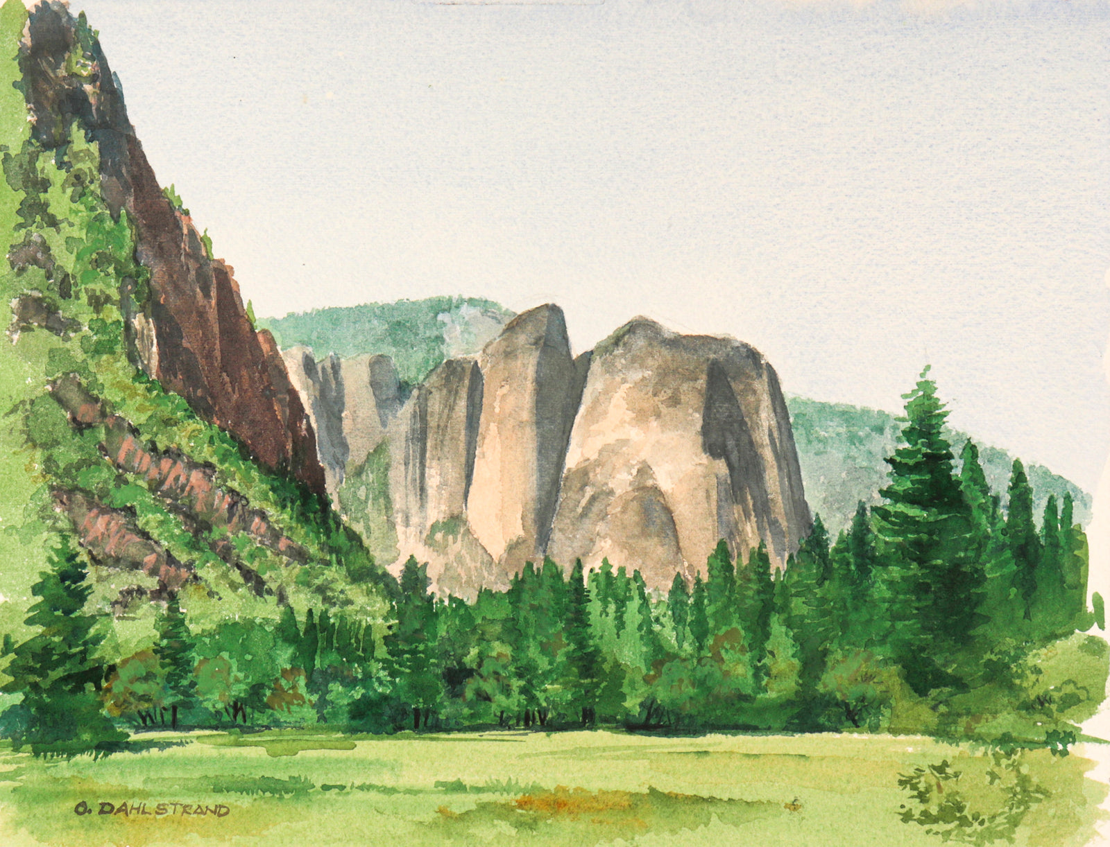 <i>Cathedral Rocks</i><br>1973 Watercolor<br><br>#C3145