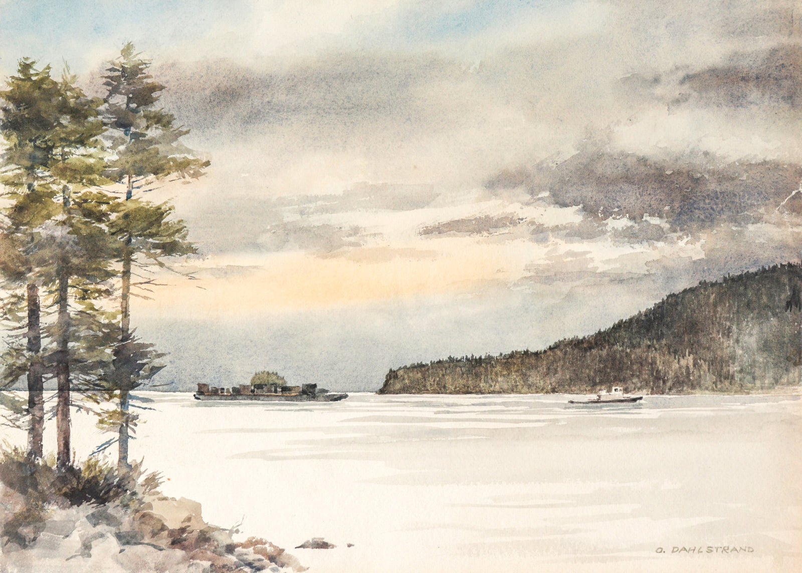 <i>Dawn on Rosario Strait</i><br>1986 Watercolor<br><br>#C3149