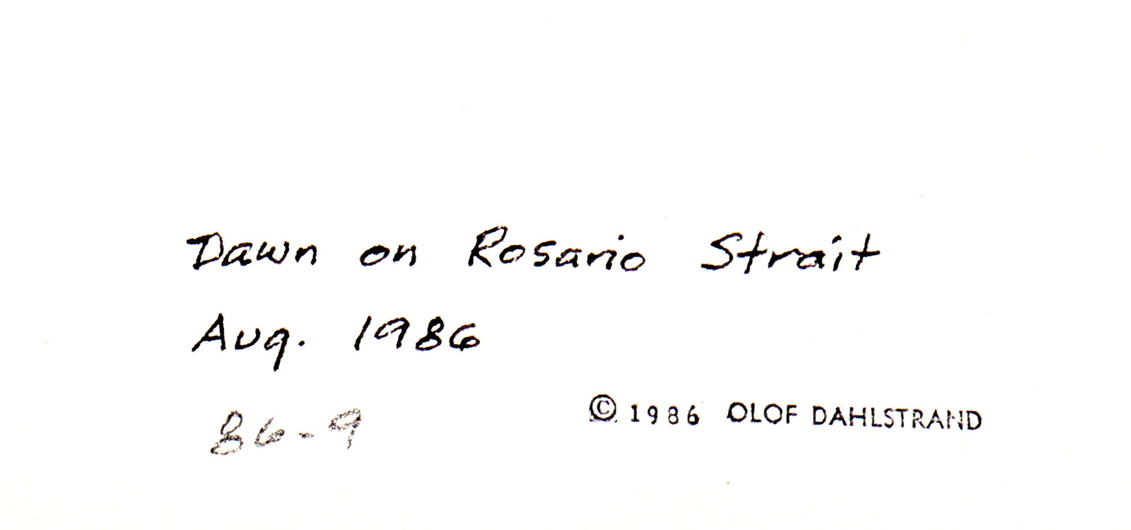 <i>Dawn on Rosario Strait</i><br>1986 Watercolor<br><br>#C3149