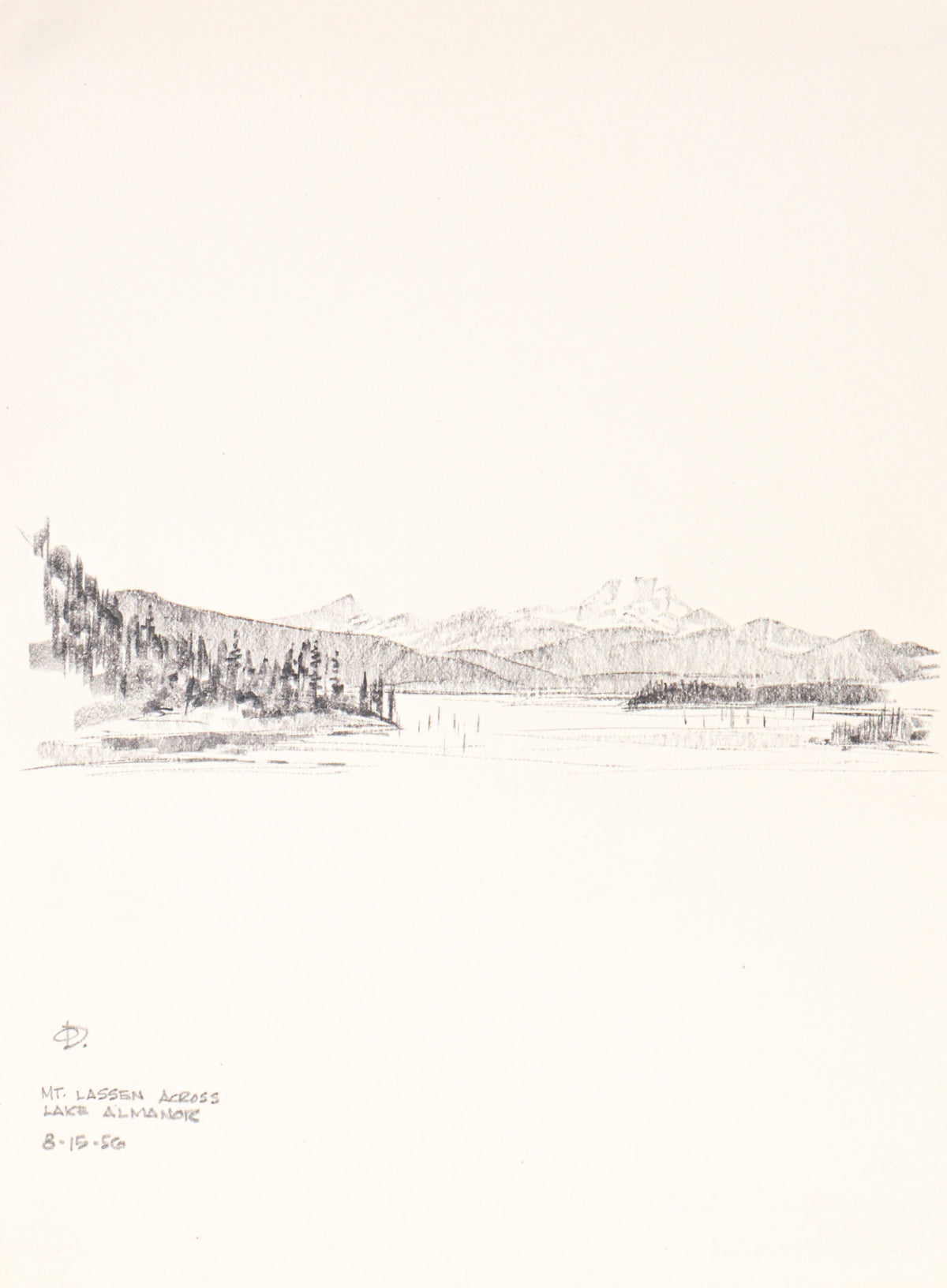 &lt;i&gt;Mt. Lassen across Lake Almanor&lt;/i&gt;&lt;br&gt;1986 Graphite&lt;br&gt;&lt;br&gt;#C3156