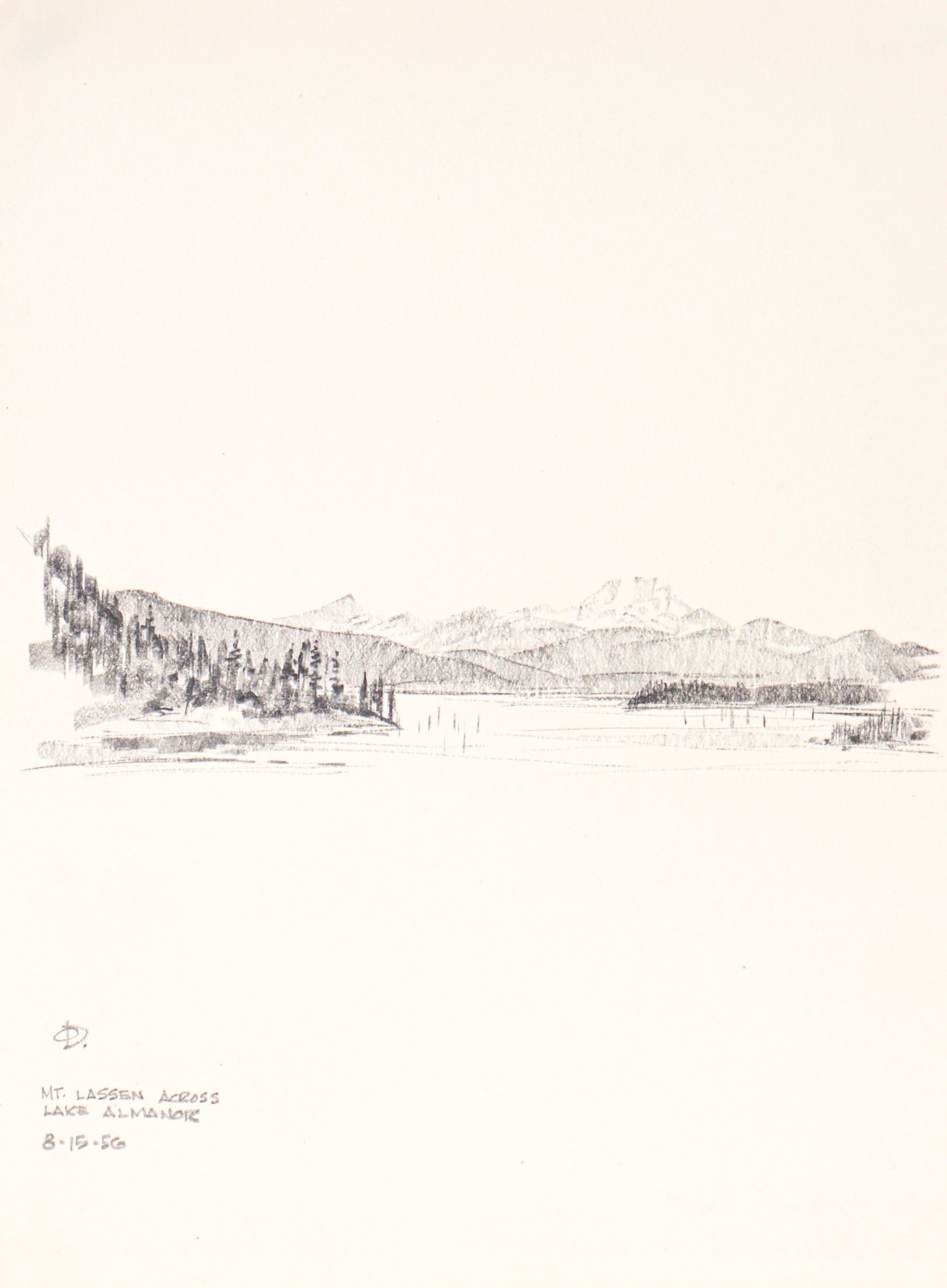 <i>Mt. Lassen across Lake Almanor</i><br>1986 Graphite<br><br>#C3156