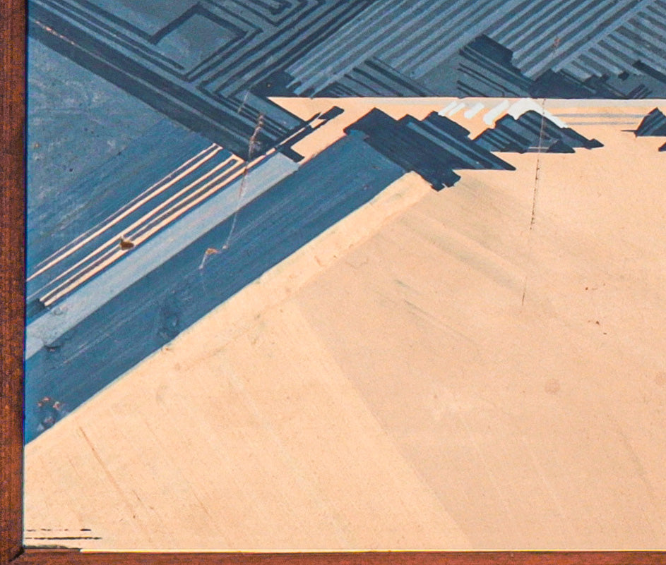 Abstract Geometric Seascape<br>20th Century Oil<br><br>#C3191