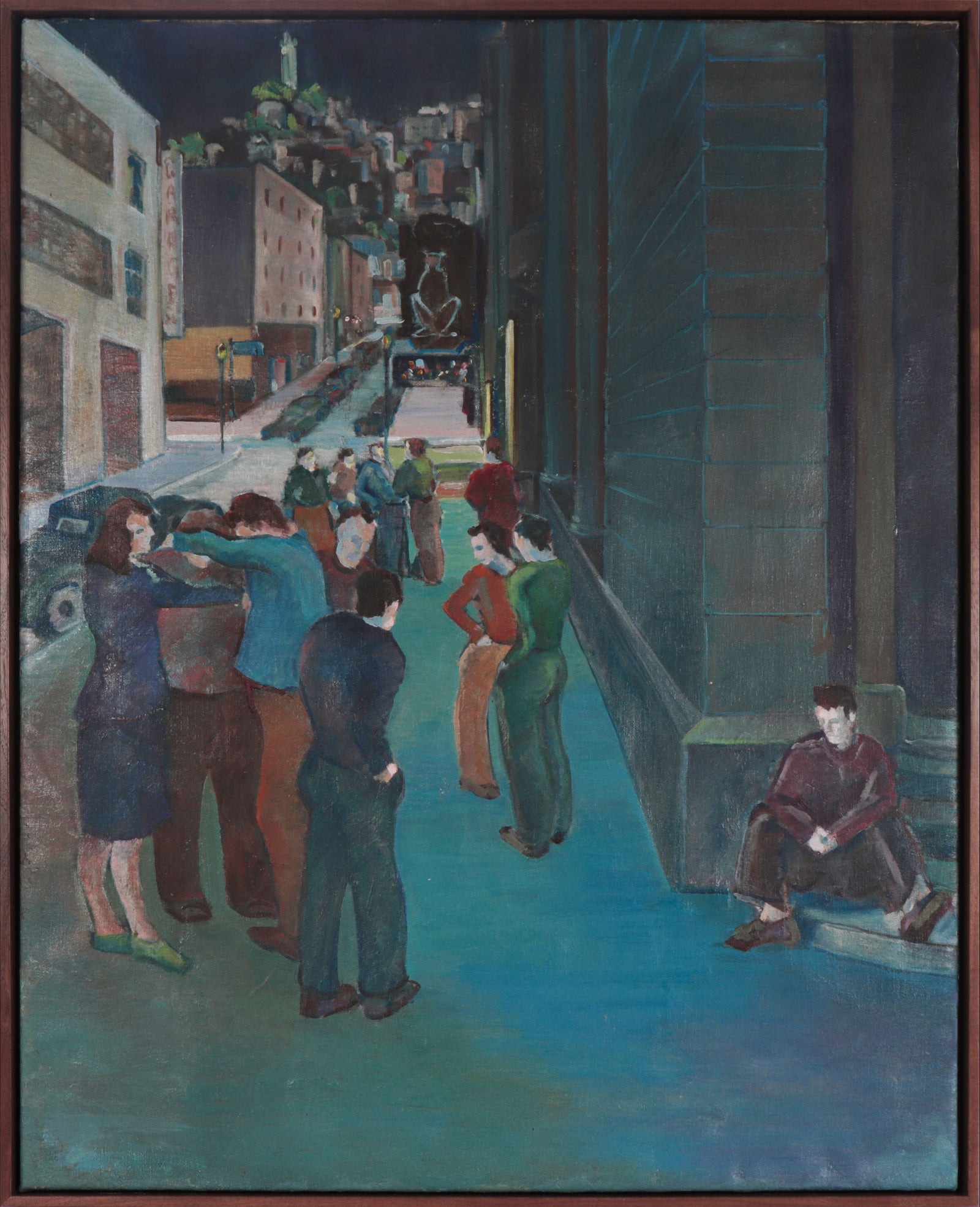 Regionalist Scene of North Beach <br>Early 20th Century Oil <br><br>#C3323