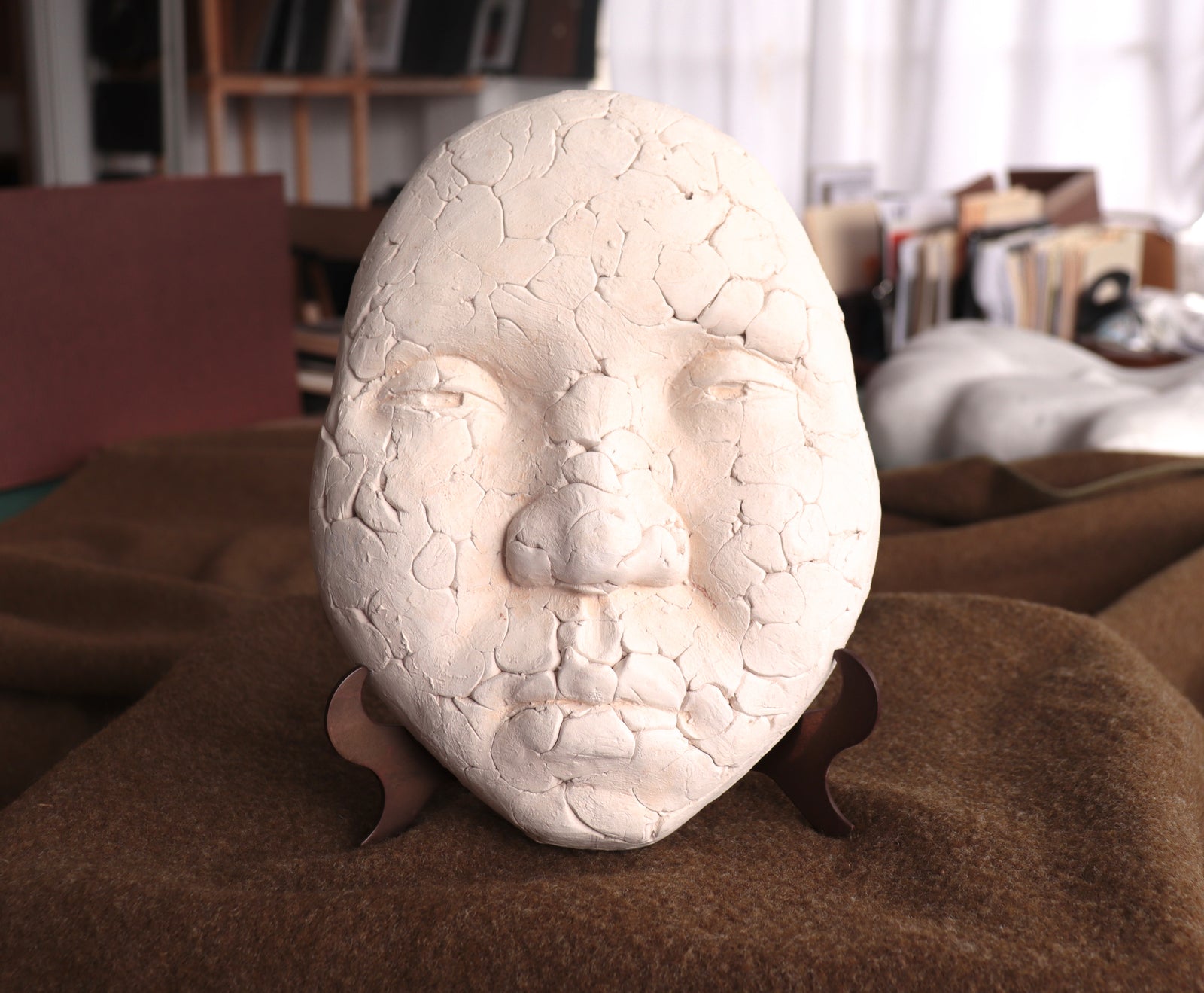 Mosaic-Style Mask <br>20th Century Terracotta Sculpture <br><br>#C3353
