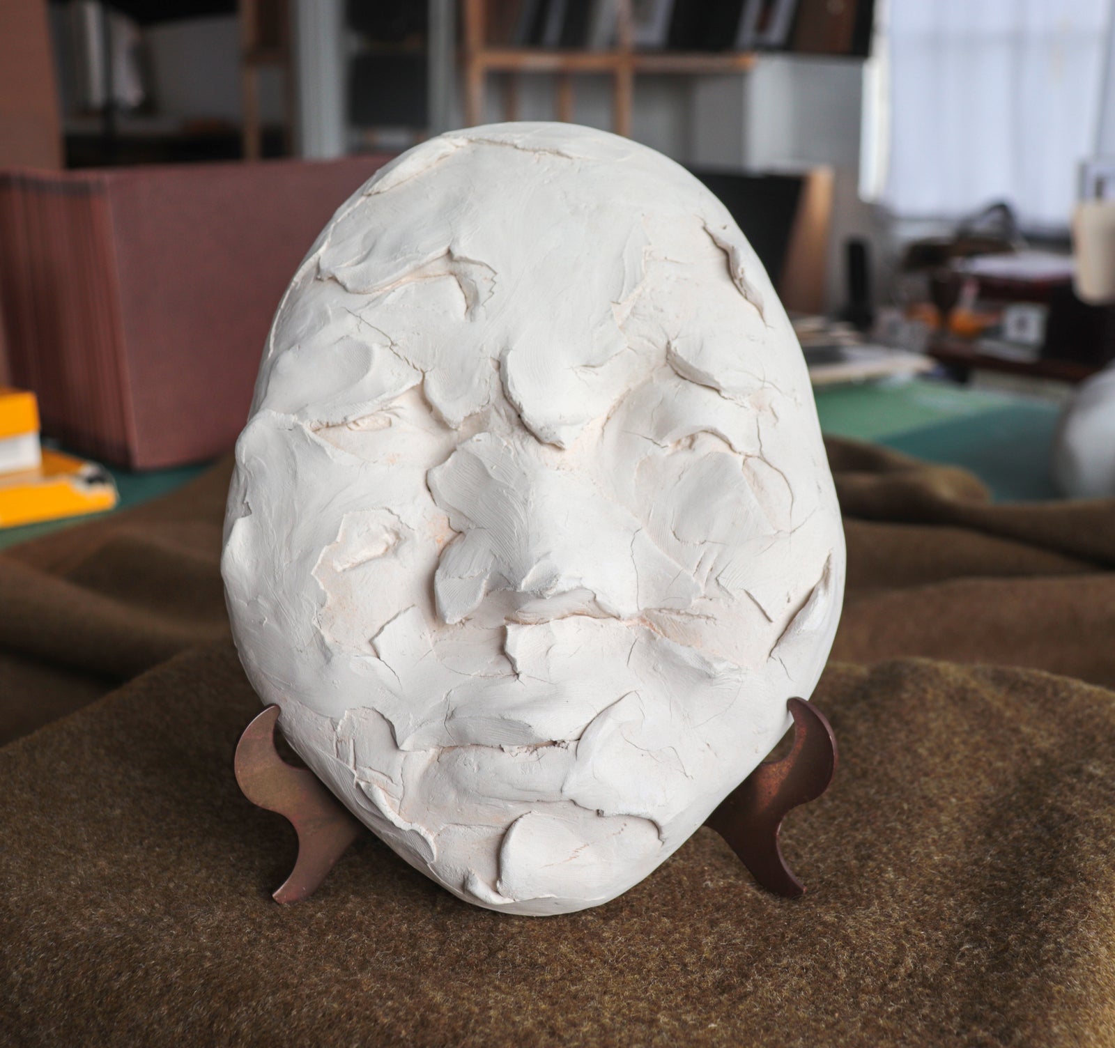 Textured Face <br>20th Century Terracotta Sculpture<br><br>#C3359