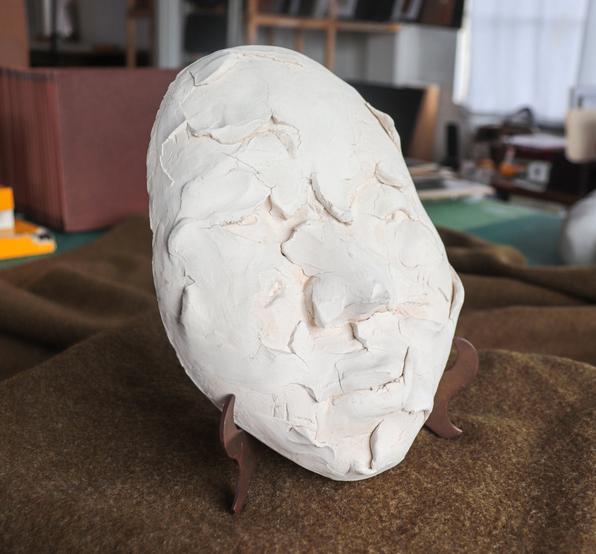 Textured Face <br>20th Century Terracotta Sculpture<br><br>#C3359