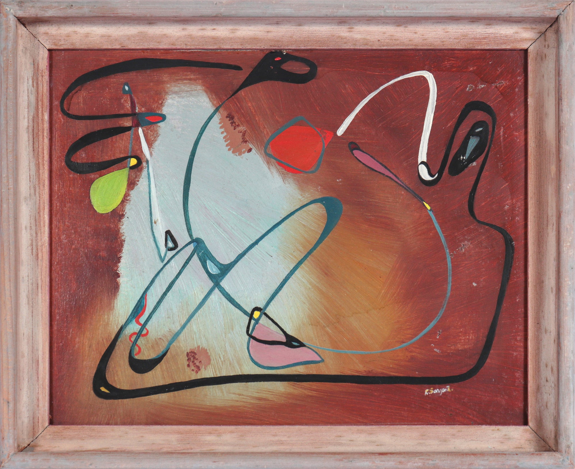 Organic & Colorful Abstract<br>20th Century Oil<br><br>#C3429