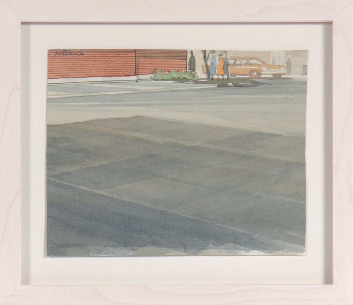 Parking Lot Scene &lt;br&gt; 20th Century Watercolor &lt;br&gt;&lt;br&gt;#C3442