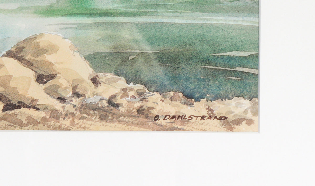 River Running Through a Forest <br>20th Century Watercolor <br><br>#C3443